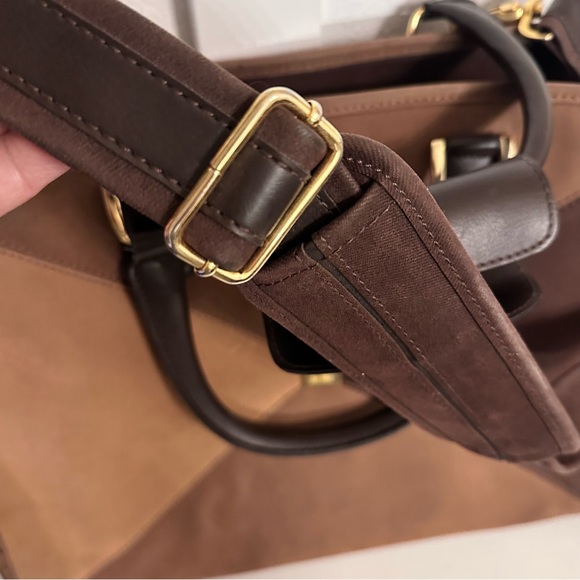 VTG Diane Von Furstenburg Faux Suede Leather Purse Handbag Tote Weekend Luggage - Picture 6 of 16